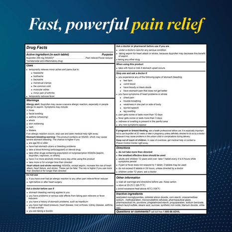Advil Coated Tablets 200 mg Ibuprofen