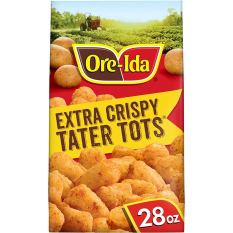 Ore-Ida Extra Crispy Tater Tots Seasoned Shredded Food Snacks Frozen Potatoes