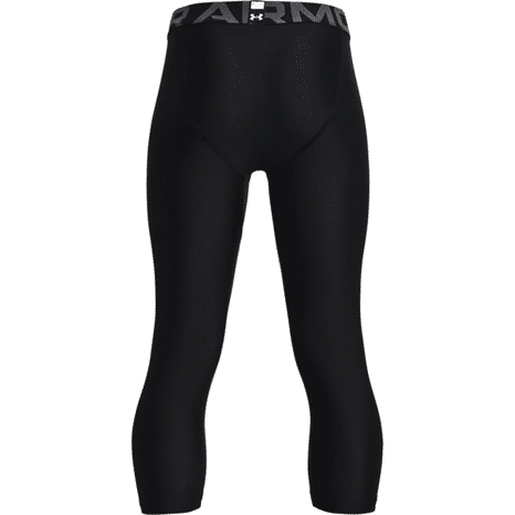 Under Armour Boys' Heat Gear 3/4 Leggings - 100-White & Black - XS