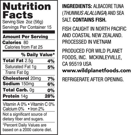 Wild Planet Tuna, Wild Albacore