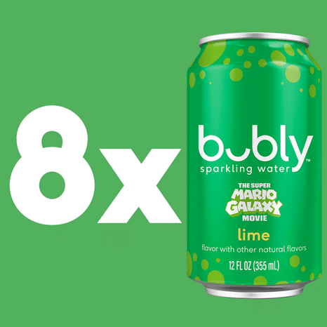 bubly Sparkling Water, Lime - Pack