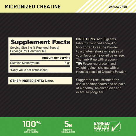 Optimum Nutrition Creatine Powder 60 Servings