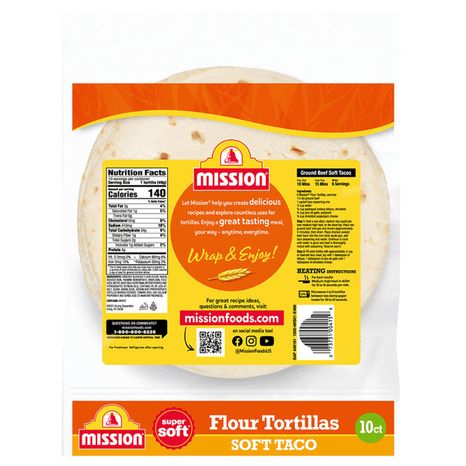 Mission Super Soft Soft Taco Flour Tortillas