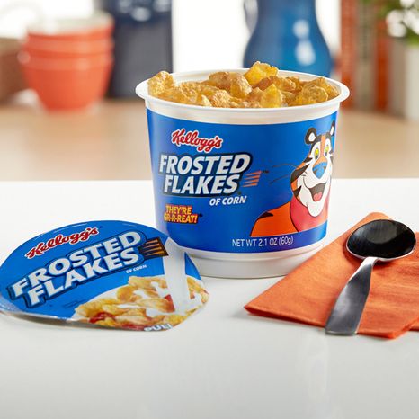 Kellogg's Cold Breakfast Cereal Cup, 8 Vitamins and Minerals, Kids Snacks, Original, Cup (1 Cup)