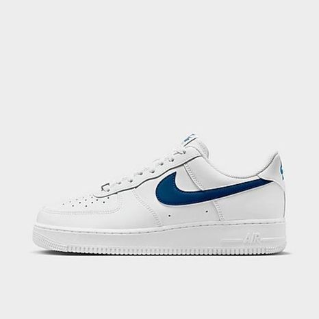 Nike Men's Air Force 1 '07 Low Casual Shoes, Size 10 - White/White/Court Blue