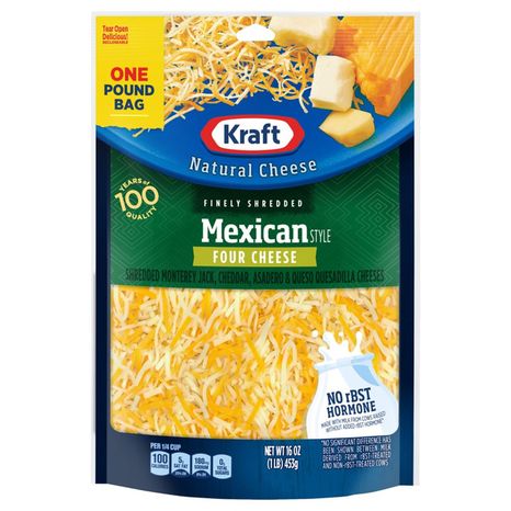 Kraft Mexican Style Four Cheese Finely Shredded Natural Cheese Bag