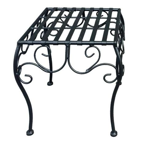 At Home Square Metal Plant Stand - Black