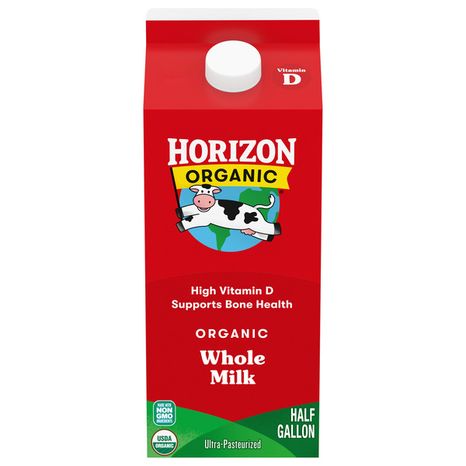 Horizon Organic Whole Milk, 64 fl oz Half Gallon Carton