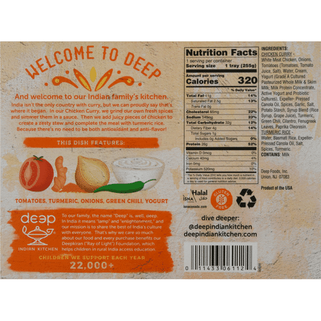 Deep Indian Kitchen Chicken Curry, Medium Spice