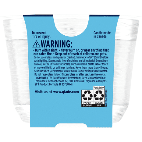 Glade 3 Wick Sea Mist & Cypress Candle