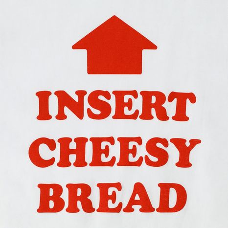 Insert Cheesy Bread Graphic Tee, XL - White