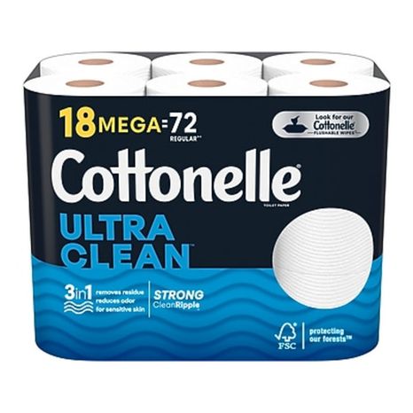 Cottonelle 1 Ply Ultra Clean Toilet Paper - White