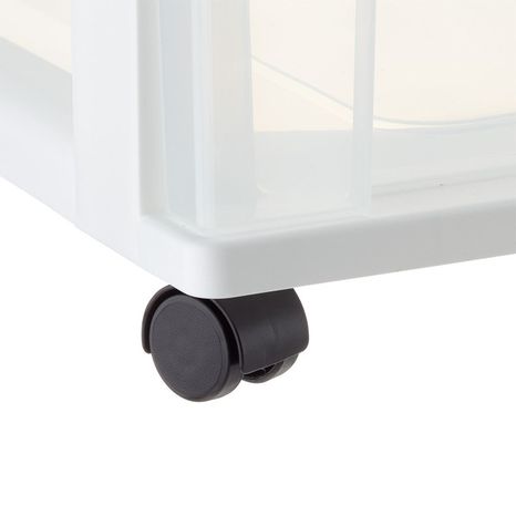 Iris Plastic 3 Drawer Wide Storage Drawer Cart with 4 Caster Wheels for Home, 15 3/4 x 21 1/2 x 26 in - White