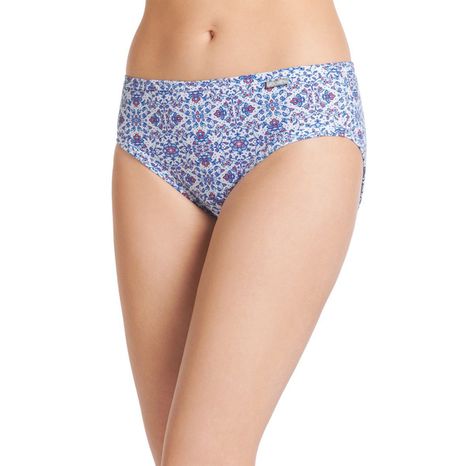 JOCKEY Women's Elance Bikini, Size 6 - Blue Stardust, Boardwalk Stripe & Marina Blue