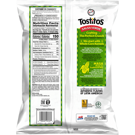 Tostitos Tortilla Chips, Salsa Verde Flavored Rounds
