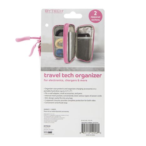 Bytech Travel Tech Phone Organizer, Large - Pink