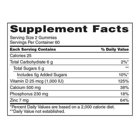 Kirkland Signature Calcium 500 mg + D3 Gummy