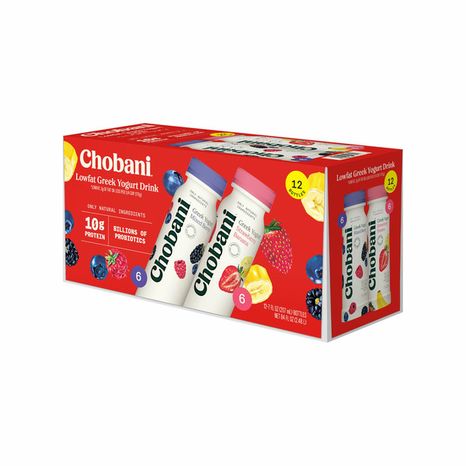 Chobani Yogurt Drink, Lowfat, Greek, Mixed Berry/Strawberry Banana