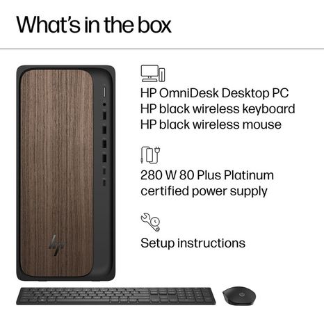 HP Intel Core Ultra 7 16GB DDR5 Memory 1TB SSD Dark Wood OmniDesk Desktop