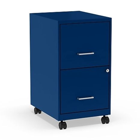 OfficeDesigns SOHO Smart 18" Blue Letter Size Locking 2-Drawer Vertical File Cabinet