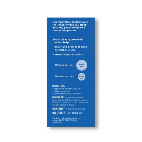 PanOxyl Overnight Spot Patches, Clear Latex Free Hydrocolloid Dots