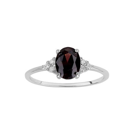 Primrose Sterling Silver Red & White Cubic Zirconia Ring