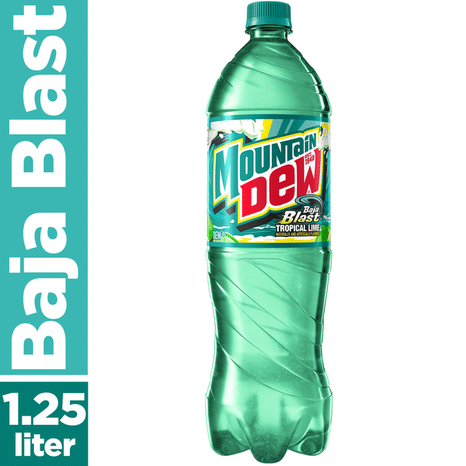 Mountain Dew Baja Blast Soda Tropical Lime 1.25 Liter