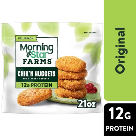 Morning Star Farms Original Plant Based Chik'n Nuggets, Vegan Chicken, Value Pack, 21 oz