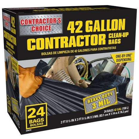 Contractor's Choice Black Outdoor Plastic Construction Trash Bag