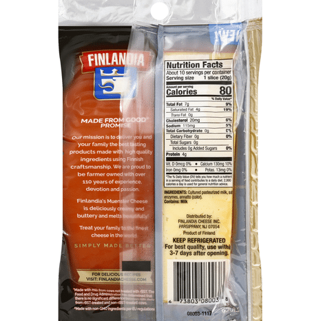 Finlandia Cheese, Premium, Muenster, Slices