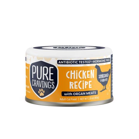 Pure Cravings Chicken Recipe With Organ Meats Shredded In Broth Canned Cat Food