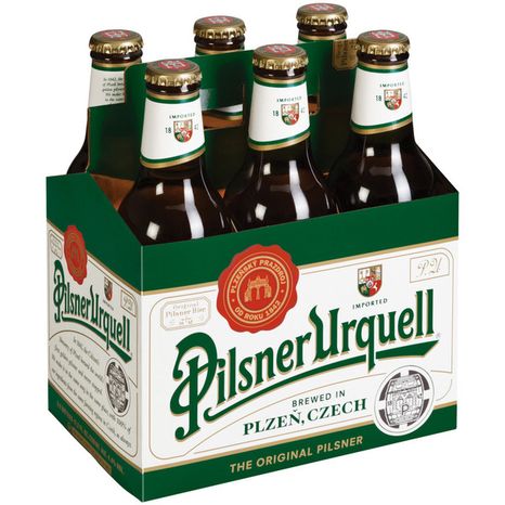 Pilsner Urquell Beer, 6 Pack, 11.2 fl. oz. Bottles, 4.4% ABV