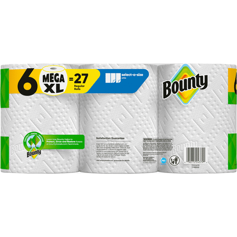 Bounty White 2-Ply Mega XL Rolls Paper Towels