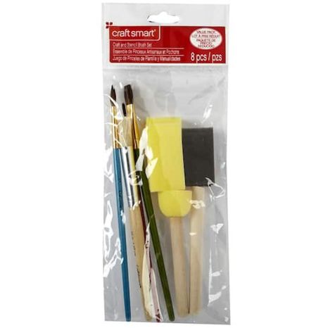 Craft Smart 8-Pieces Craft & Stencil Brush Set
