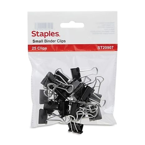 Staples Binder Clips, Small - Black