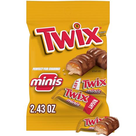 TWIX Minis Caramel Cookie Individually Wrapped Chocolate Candy Bars