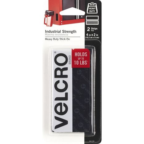 Velcro Industrial Strength Black Strips Adhesive