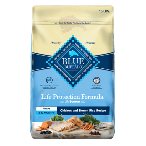 Blue Buffalo Life Protection Formula Natural Puppy Dry Dog Food, Chicken and Brown Rice