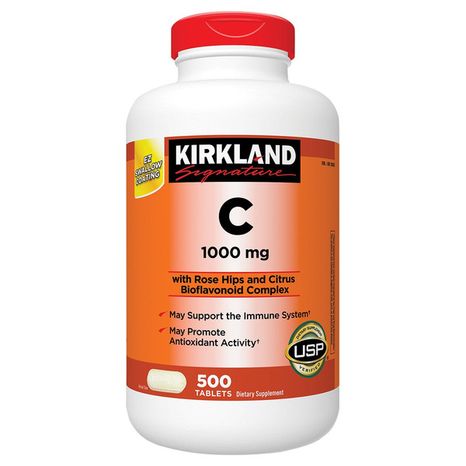 Kirkland Signature Vitamin C 1000 mg with Rose Hips, 500-Count