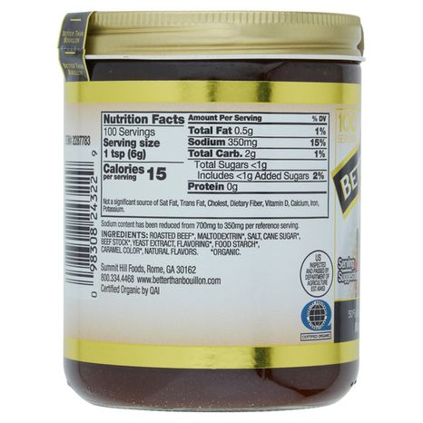 Better Than Bouillon Organic Reduced Sodium Roasted Beef Base
