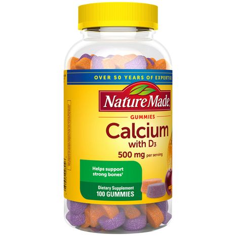 Nature Made Calcium Gummies 500 mg Per Serving with Vitamin D3
