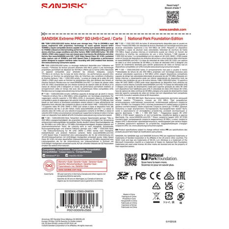 SanDisk Extreme Pro 256GB SDXC UHS-I National Parks Card