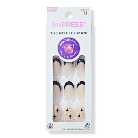 Impress Gold Ring Short Nails