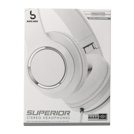 Bass Jaxx Superior Stereo Wired Headphones With Mic - White
