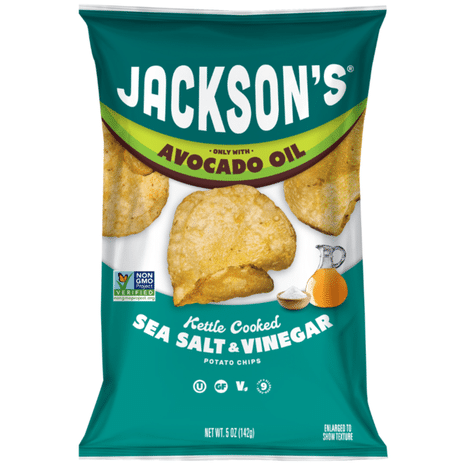 Jackson's Chips Sea Salt & Vinegar Avocado Oil Cooked Kettle Chips