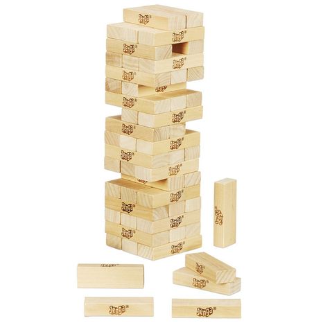 Hasbro Official Jenga Family Game With Digital Die Wood Block Party Figure