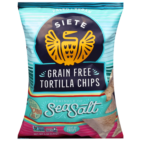 Siete Tortilla Chips, Grain Free, Sea Salt
