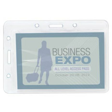 Office Depot Plastic Convertible Badge Holders - Clear - 3 1/2" x 2 1/2"