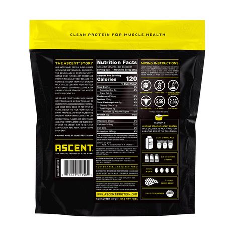 Ascent 100% Vanilla Bean Native Whey Protein Blend