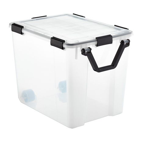 Iris 103 Quart Weathertight Tote With Wheels - Clear - 17-3/4" x 23-5/8" x 18-3/4"